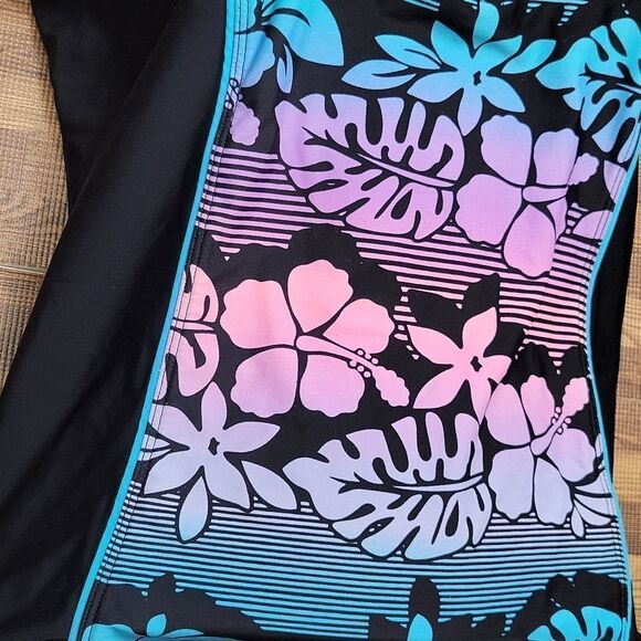 Zero Posur Tropical Print Swim Suit Size 18.5 - Picture 4 of 16
